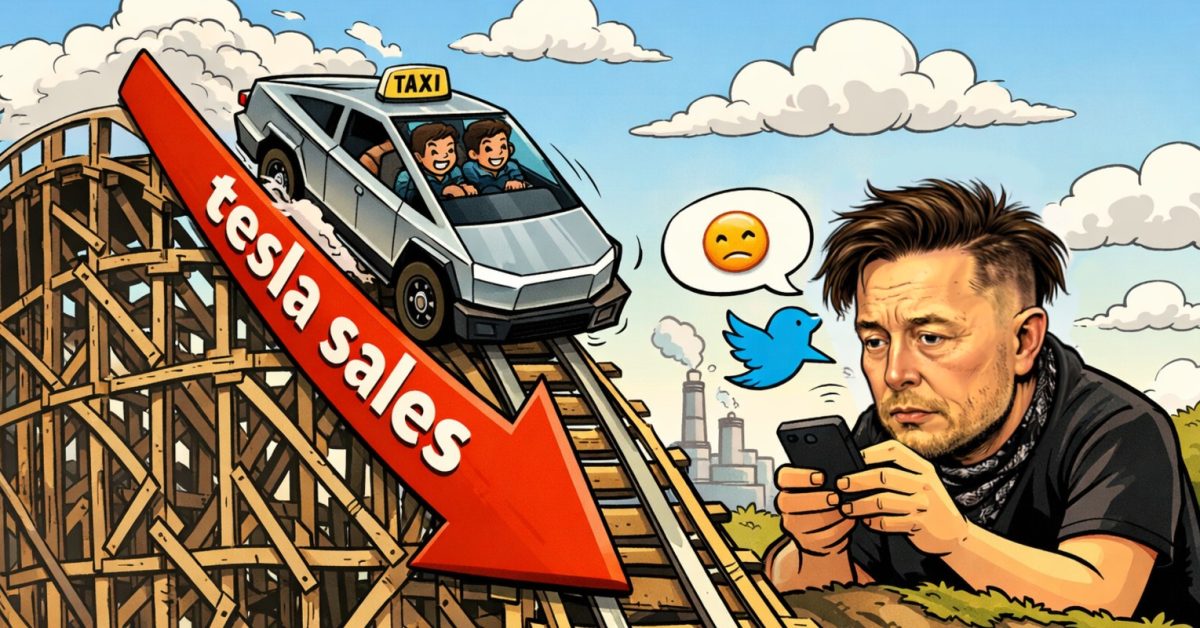 „Tesla“ „Robotaxis“ avarija, pardavimo katastrofa, o vienas įvažiuoja į ežerą