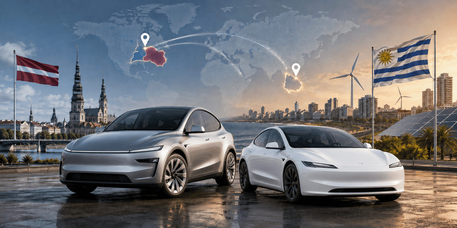 „Tesla“ startuoja Latvijoje ir Urugvajuje, plečiasi dviejuose žemynuose